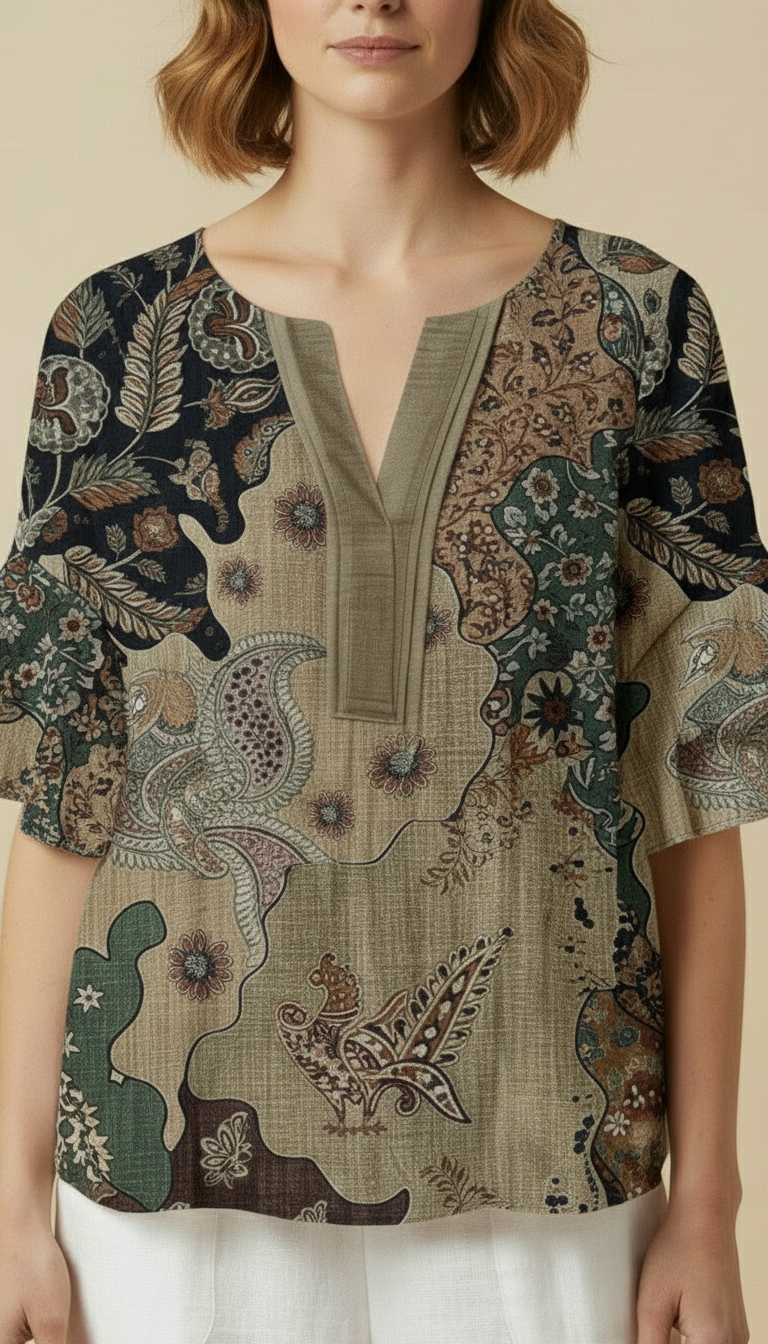 Naomi™ - CASUAL VINTAGE BLOUSE WITH ELEGANT DESIGN
