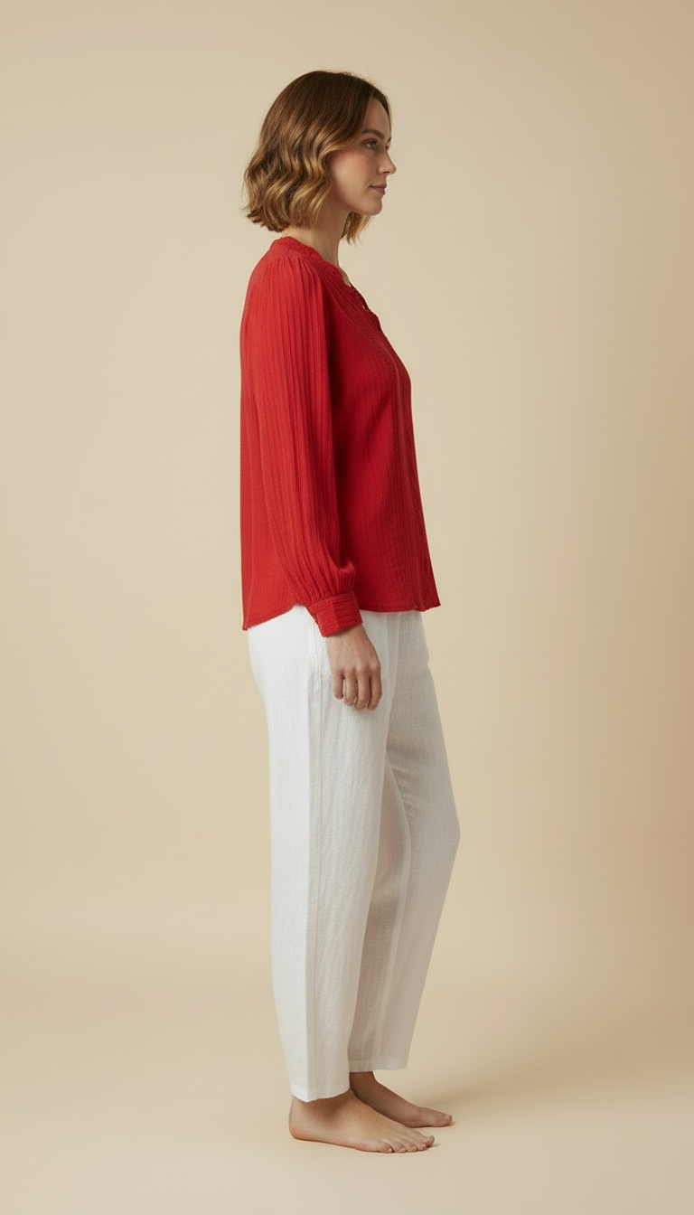 Soraya™ – Long-sleeve V-neck Blouse