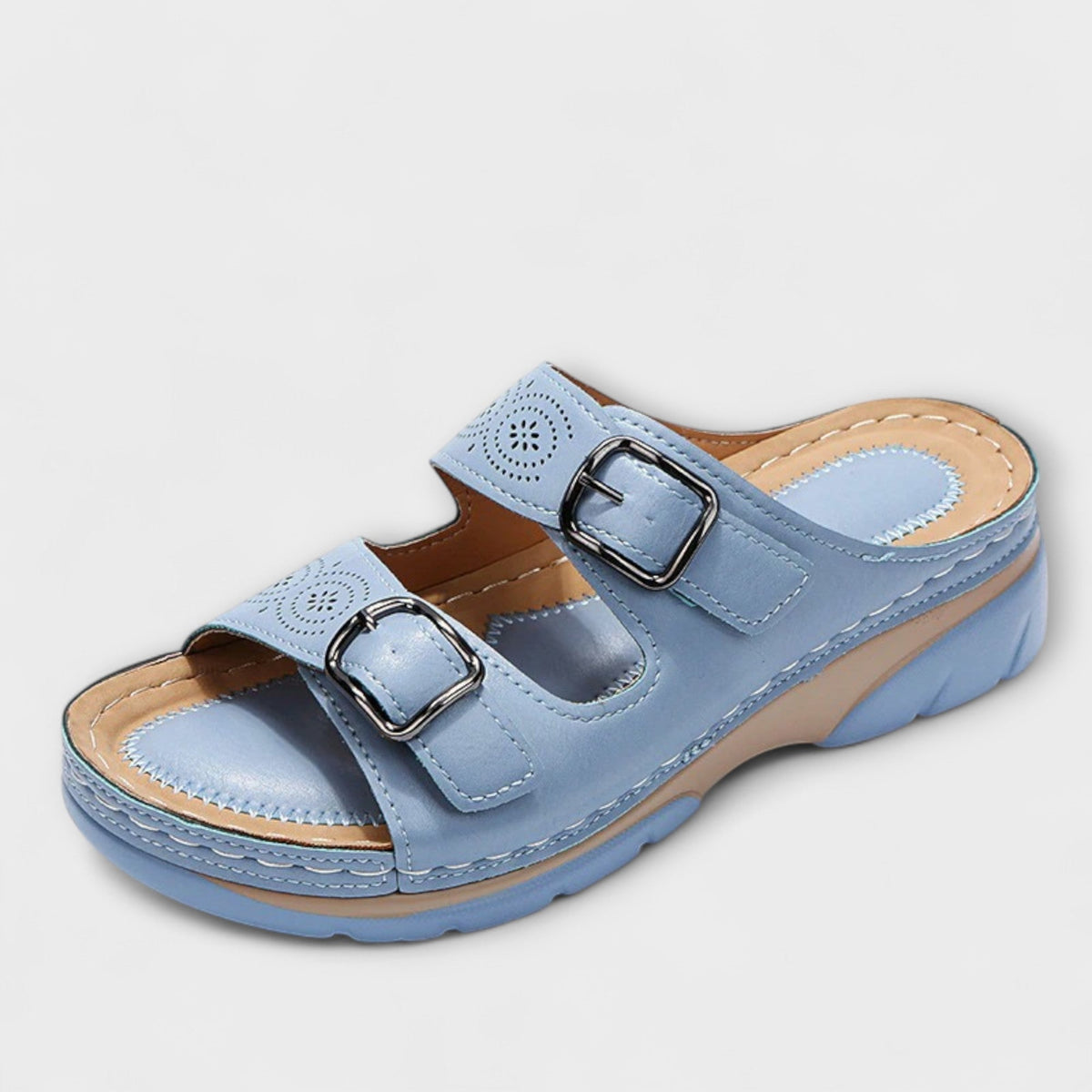 Gertrud™ - Leather Mules with Buckles