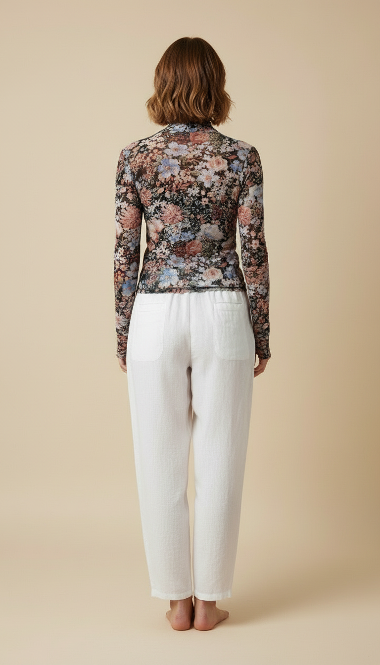 Ravena™ Printed Mesh Long-Sleeve Top