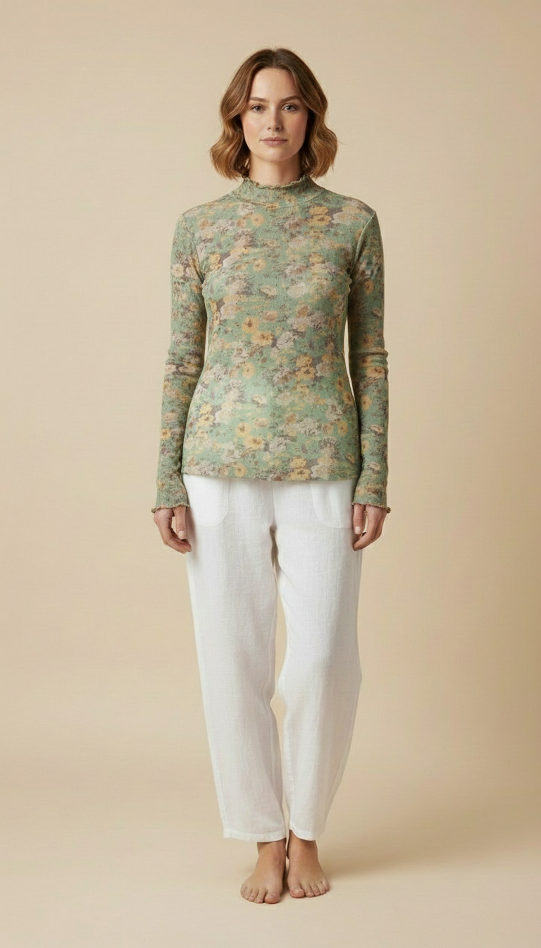 Ravena™ Printed Mesh Long-Sleeve Top