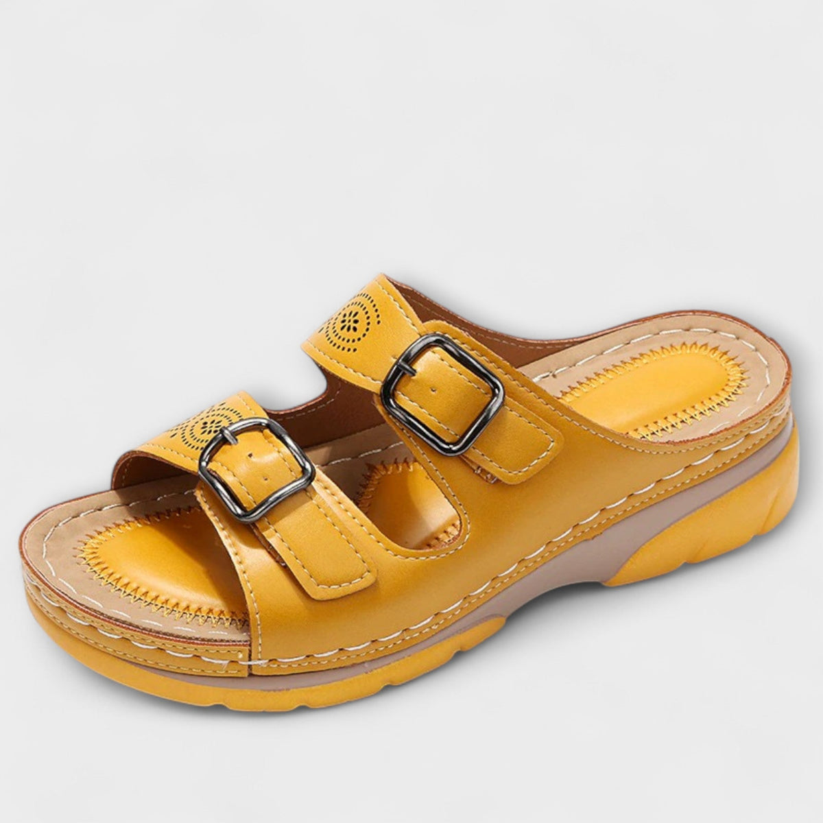 Gertrud™ - Leather Mules with Buckles