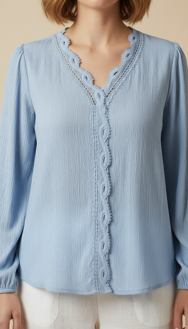 Soraya™ – Long-sleeve V-neck Blouse