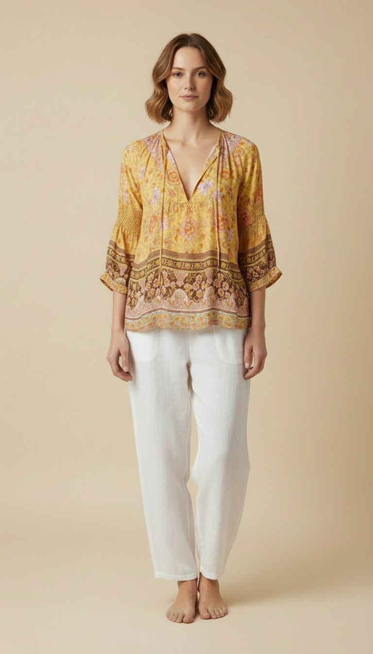 Elowen™ Bohemian Floral Blouse