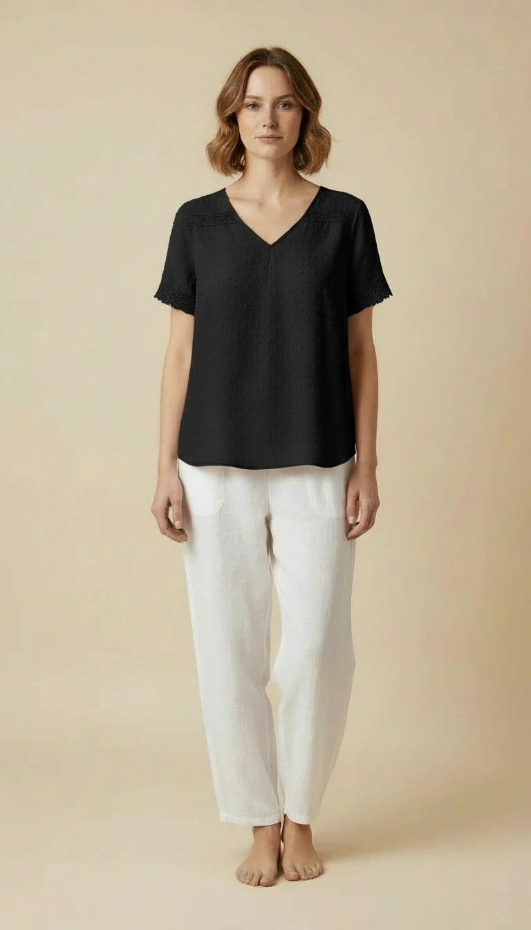 Vanya™ – Elegant V-neck Summer Top