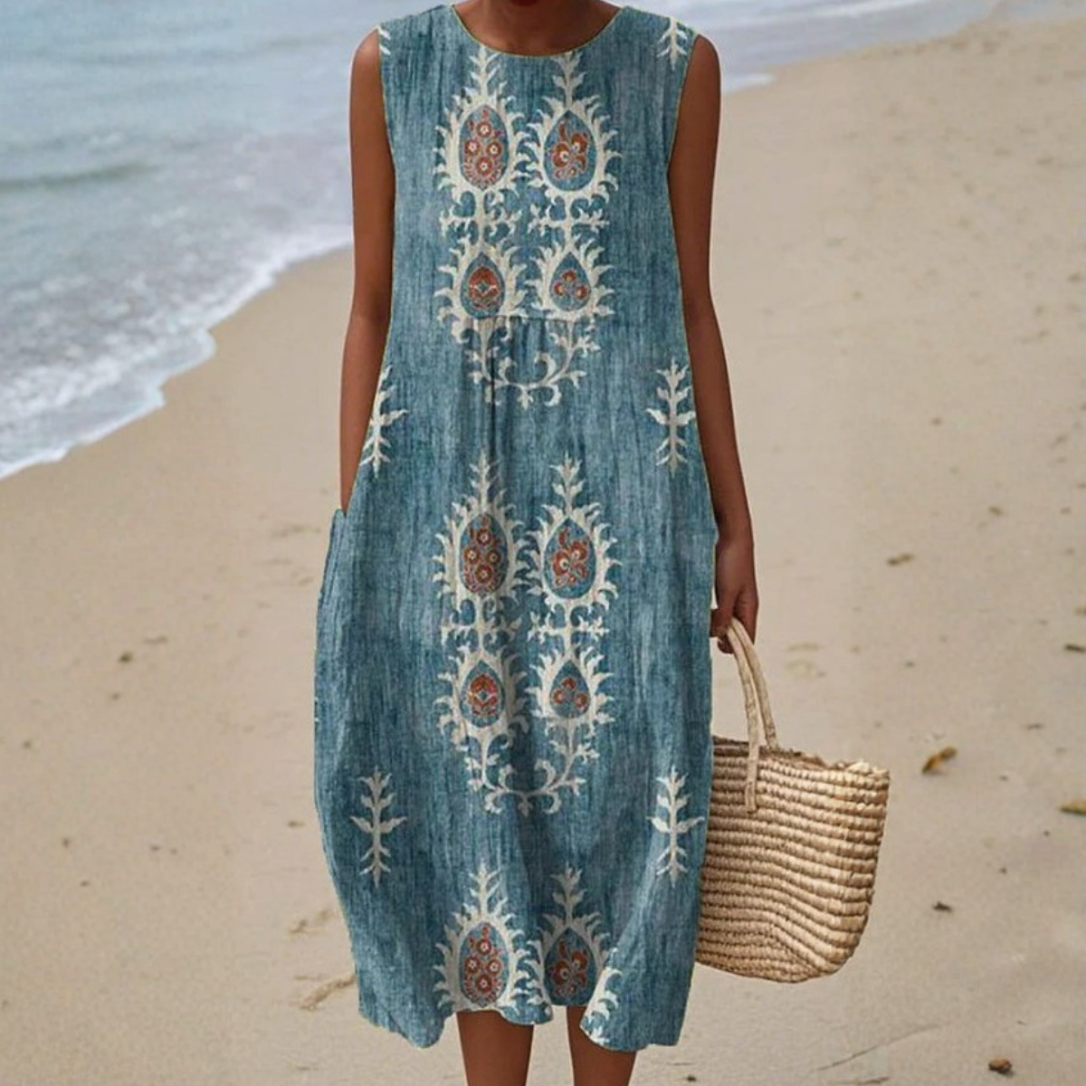 Alinta™ | Sleeveless Boho Midi Dress