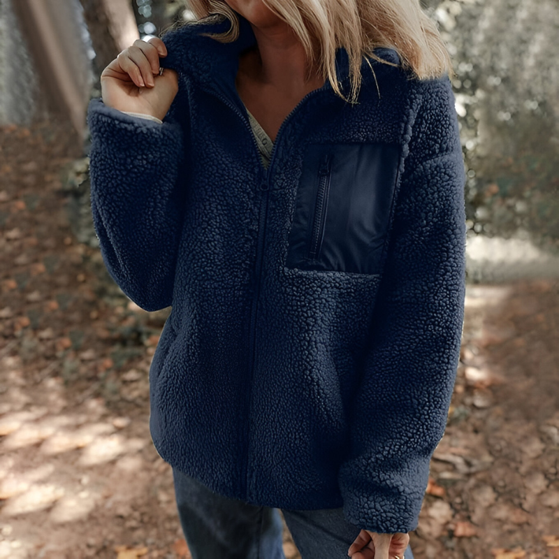 Faye™ | Warme Teddy Fleece Jas met Rits