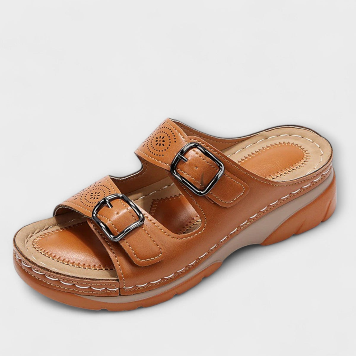 Gertrud™ - Leather Mules with Buckles