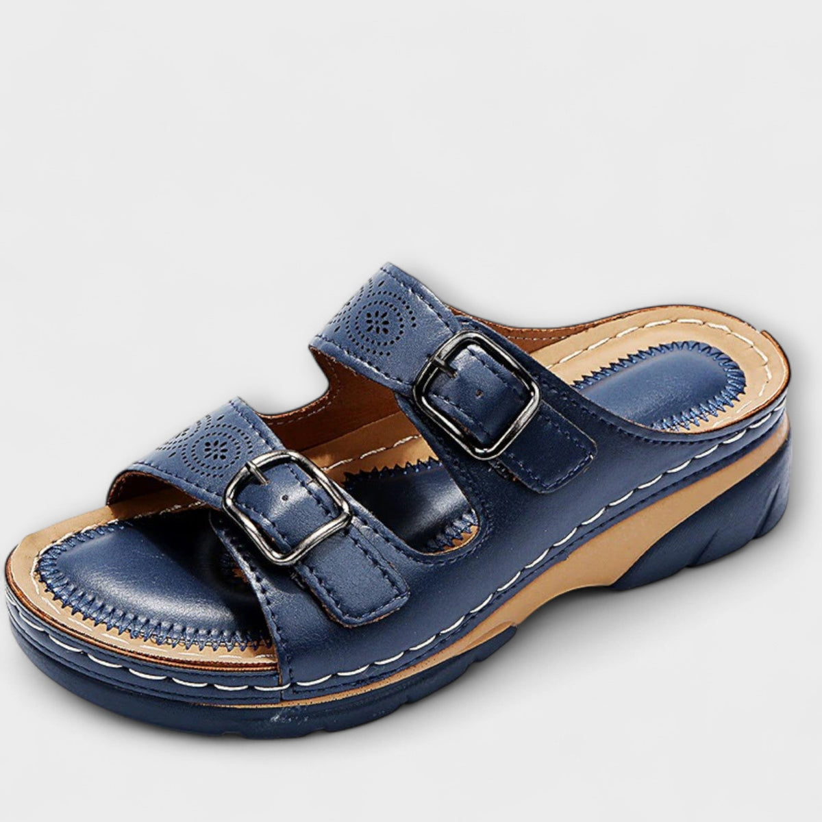 Gertrud™ - Leather Mules with Buckles