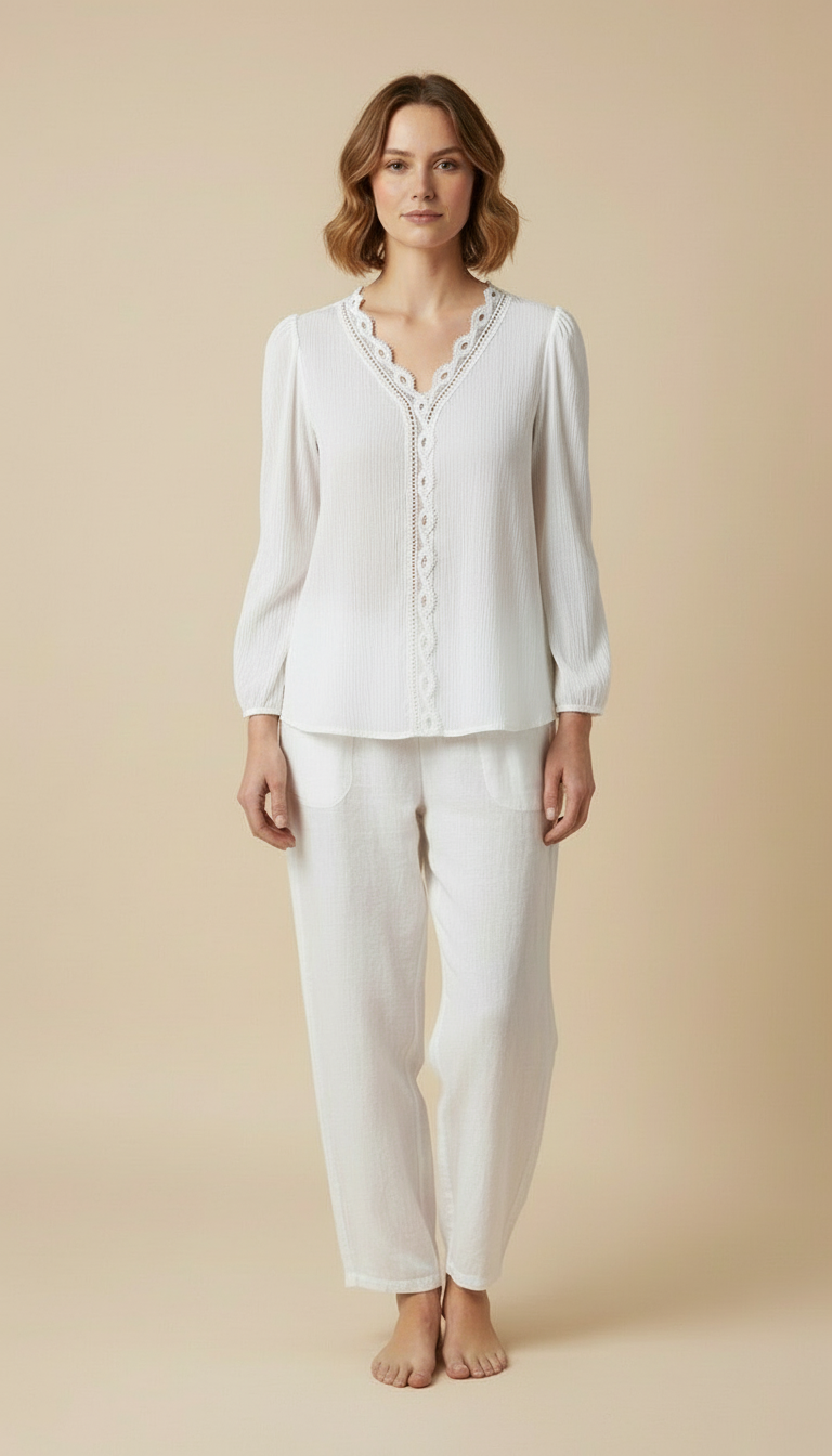 Soraya™ – Long-sleeve V-neck Blouse