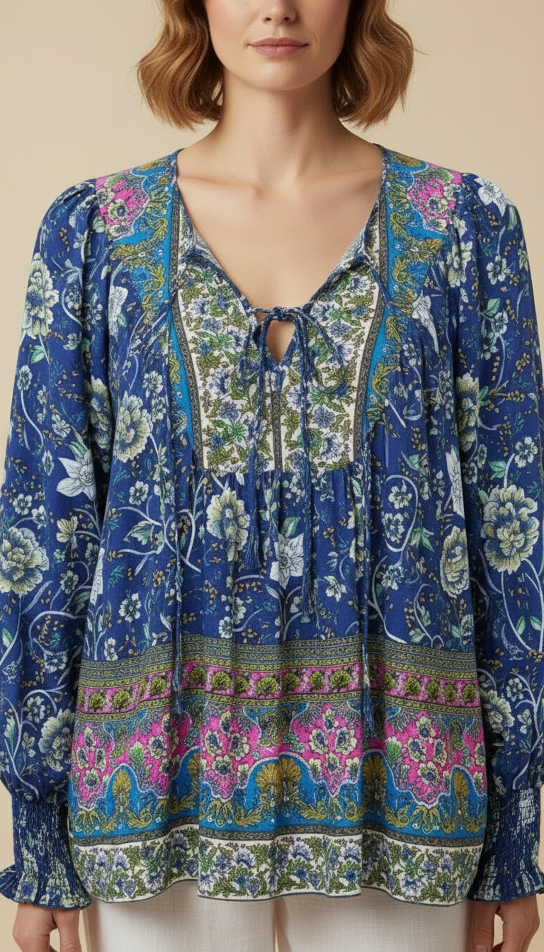 Elowen™ Bohemian Floral Blouse