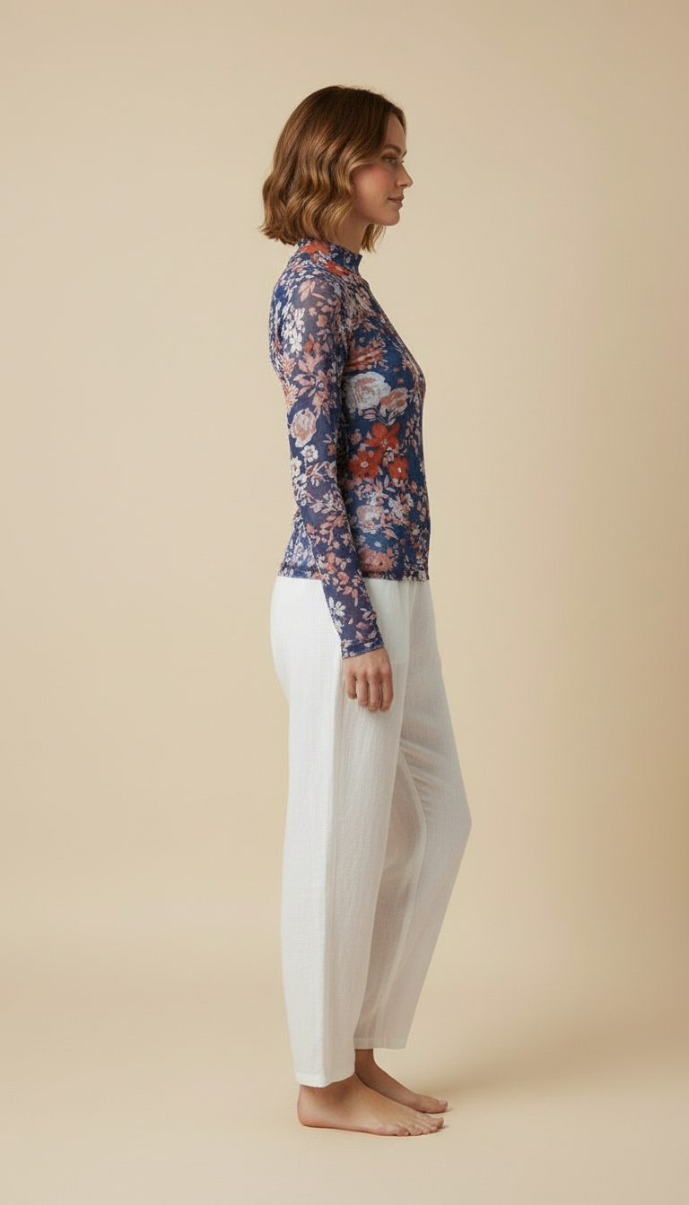 Ravena™ Printed Mesh Long-Sleeve Top