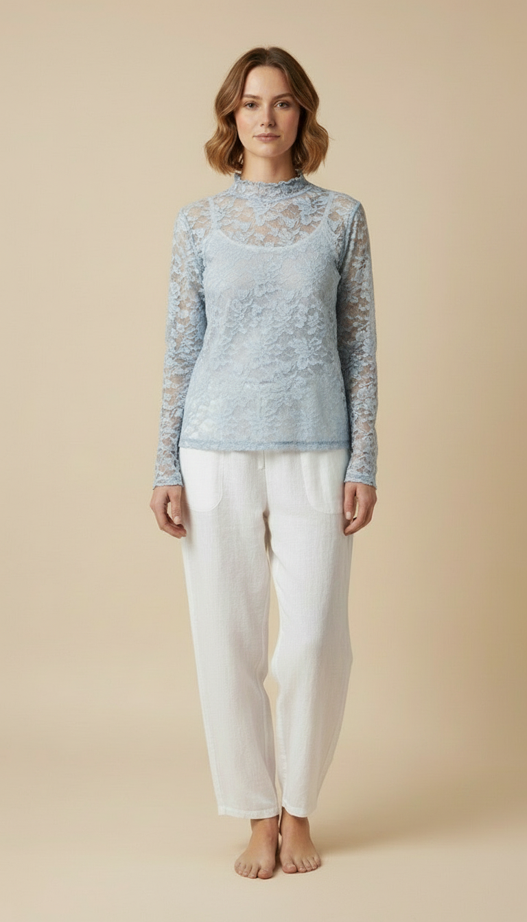 Amaris™ Sheer Embroidered Lace Top
