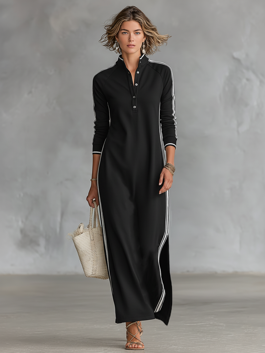 Selene | Casual maxi-jurk met lange mouwen