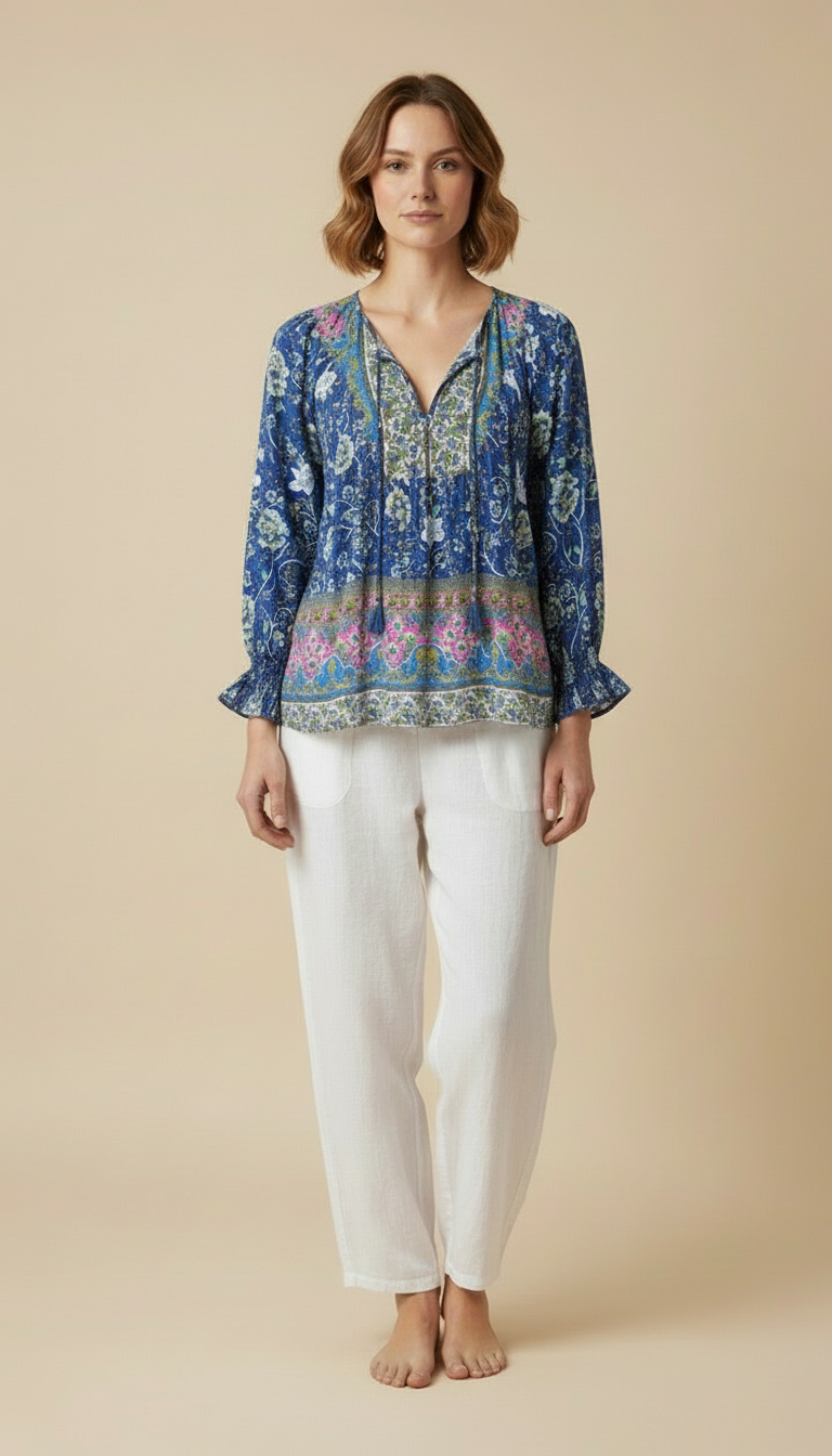 Elowen™ Bohemian Floral Blouse