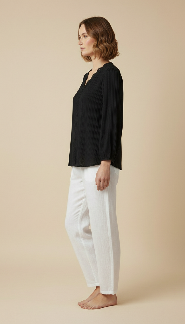 Soraya™ – Long-sleeve V-neck Blouse