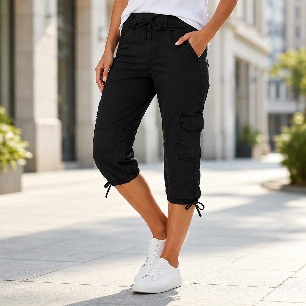 Els™ | Cargo Capri Broek Met Hoge Taille