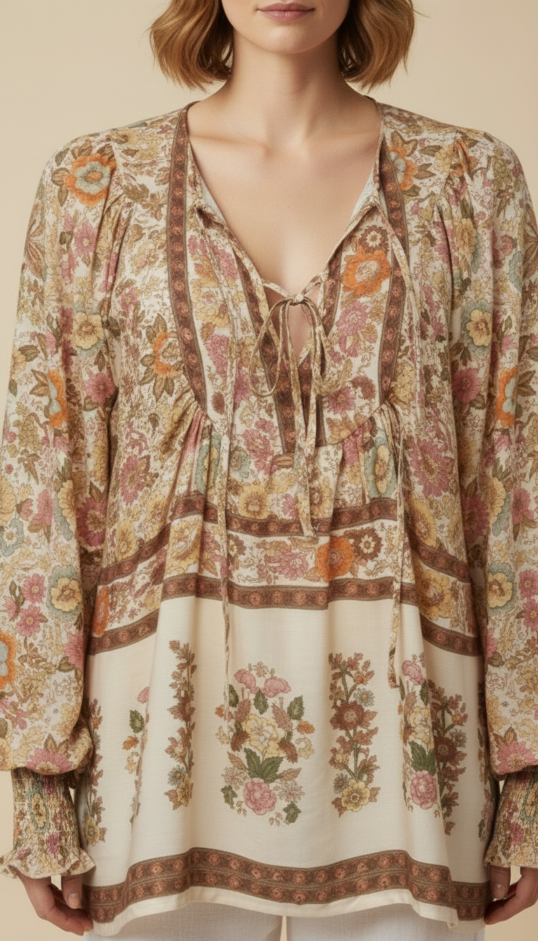 Elowen™ Bohemian Floral Blouse