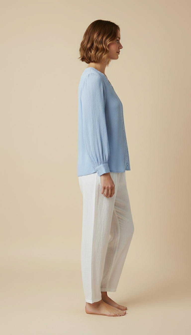 Soraya™ – Long-sleeve V-neck Blouse