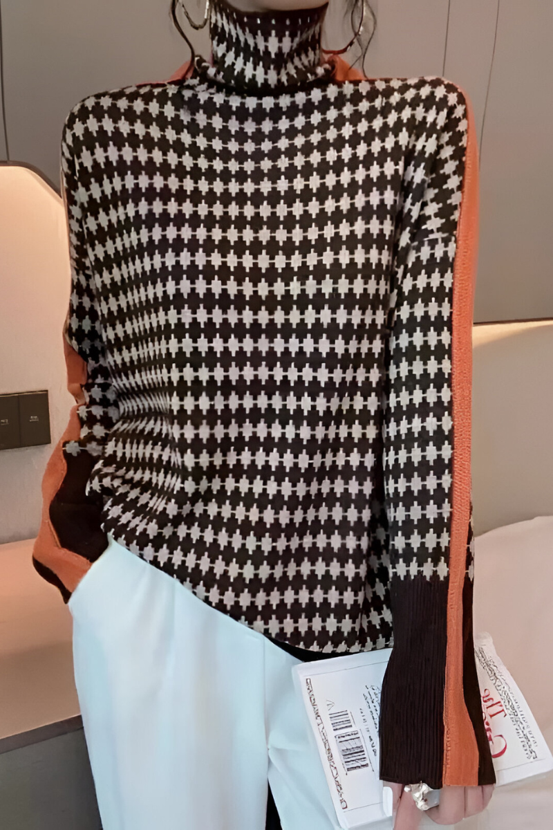Nila™ | Trendy casual trui met hoge hals