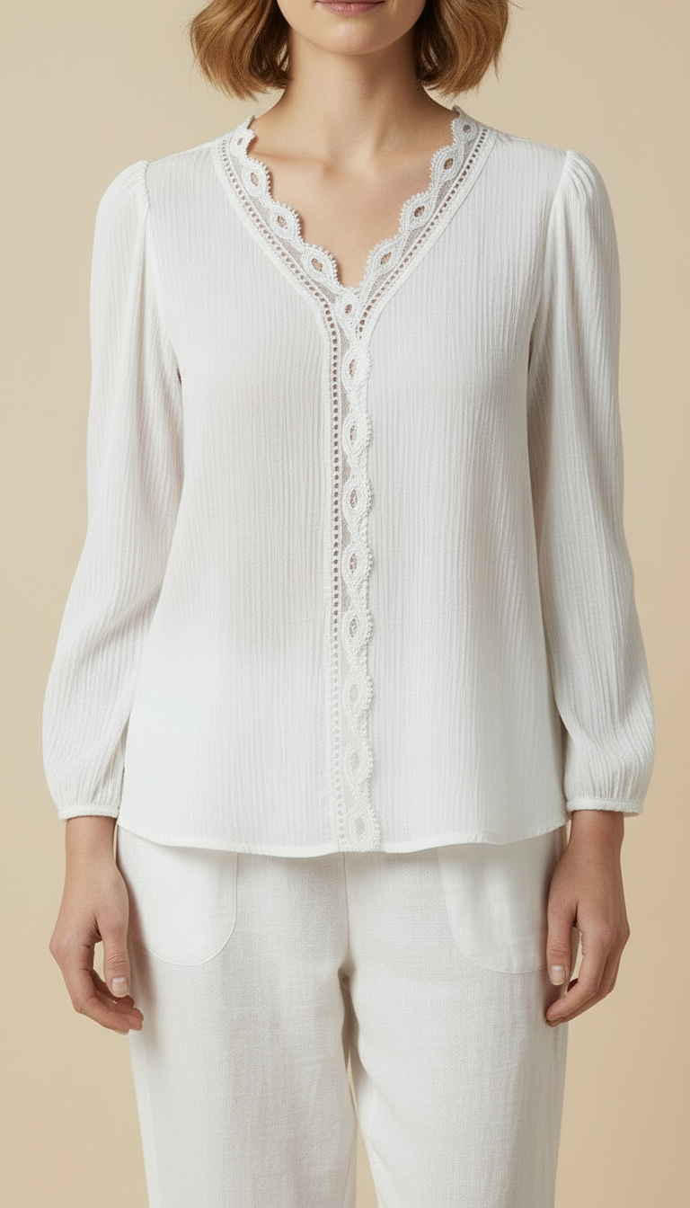 Soraya™ – Long-sleeve V-neck Blouse