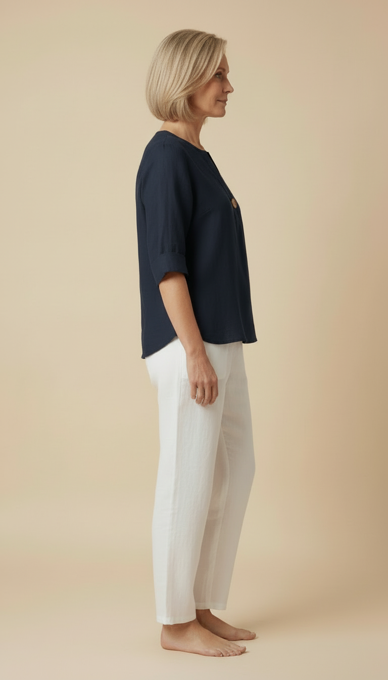 Janelle™ - Casual V-neck Tummy-cover Blouse