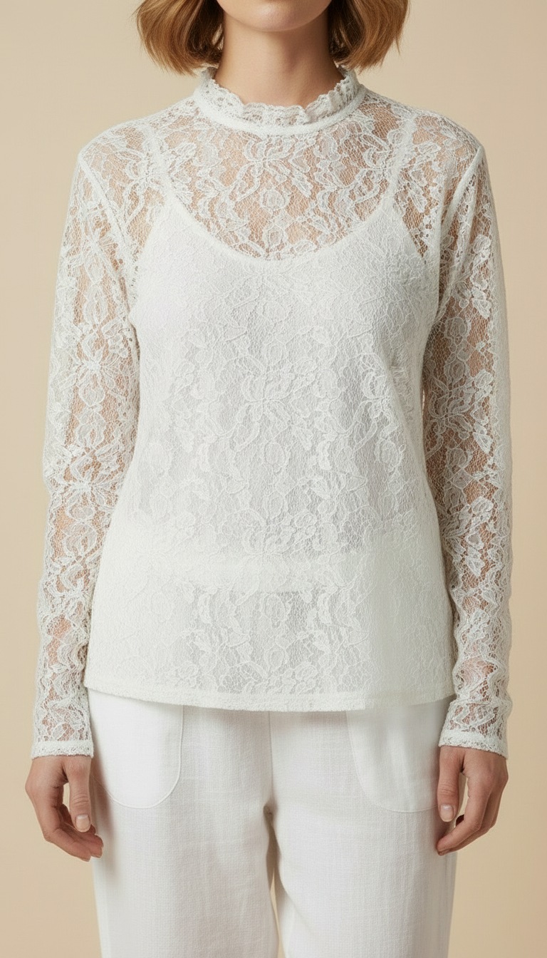 Amaris™ Sheer Embroidered Lace Top