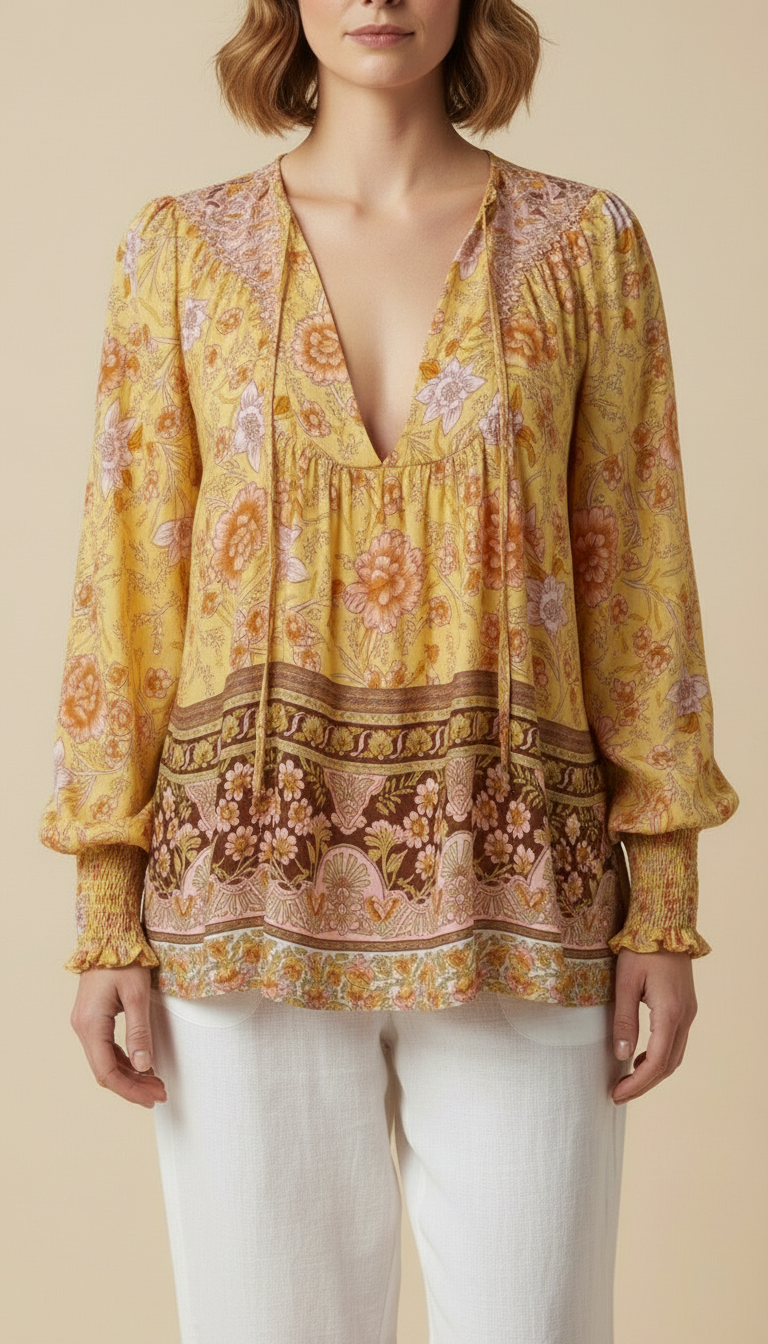 Elowen™ Bohemian Floral Blouse
