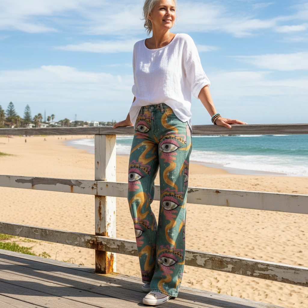 Alessia™ - Boho Printed High-Waist Trousers