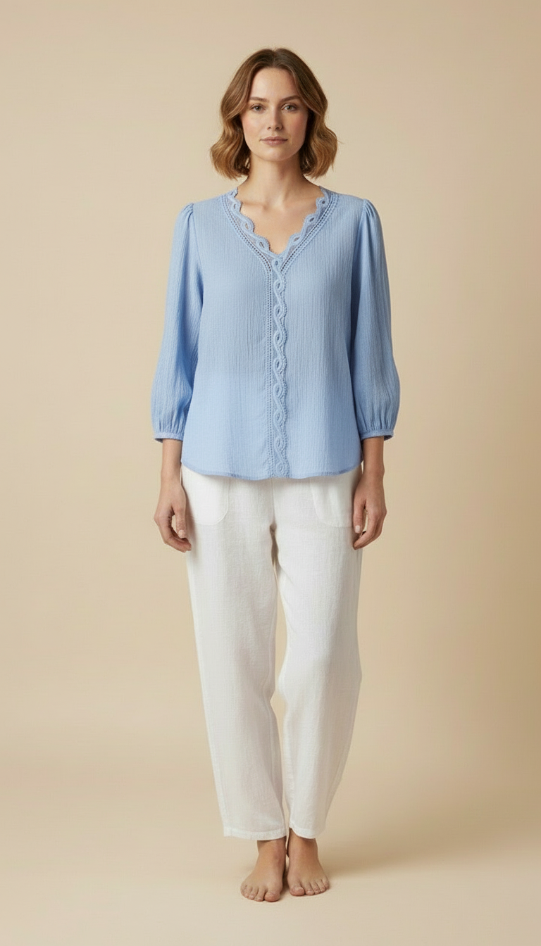 Soraya™ – Long-sleeve V-neck Blouse