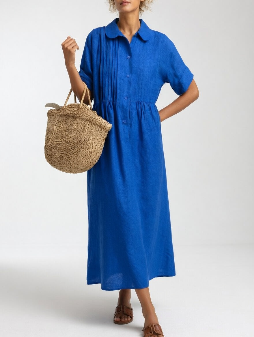 Delphine™ | Flowing Summer Shirt Dress