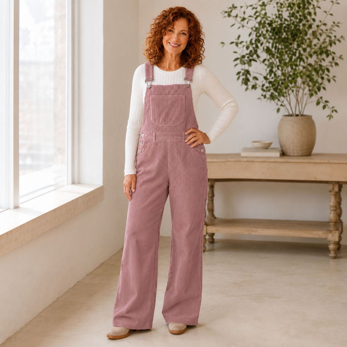 HARLOW | Corduroy Wide-Leg Overall
