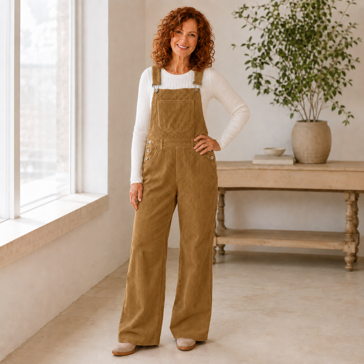 HARLOW | Corduroy Wide-Leg Overall