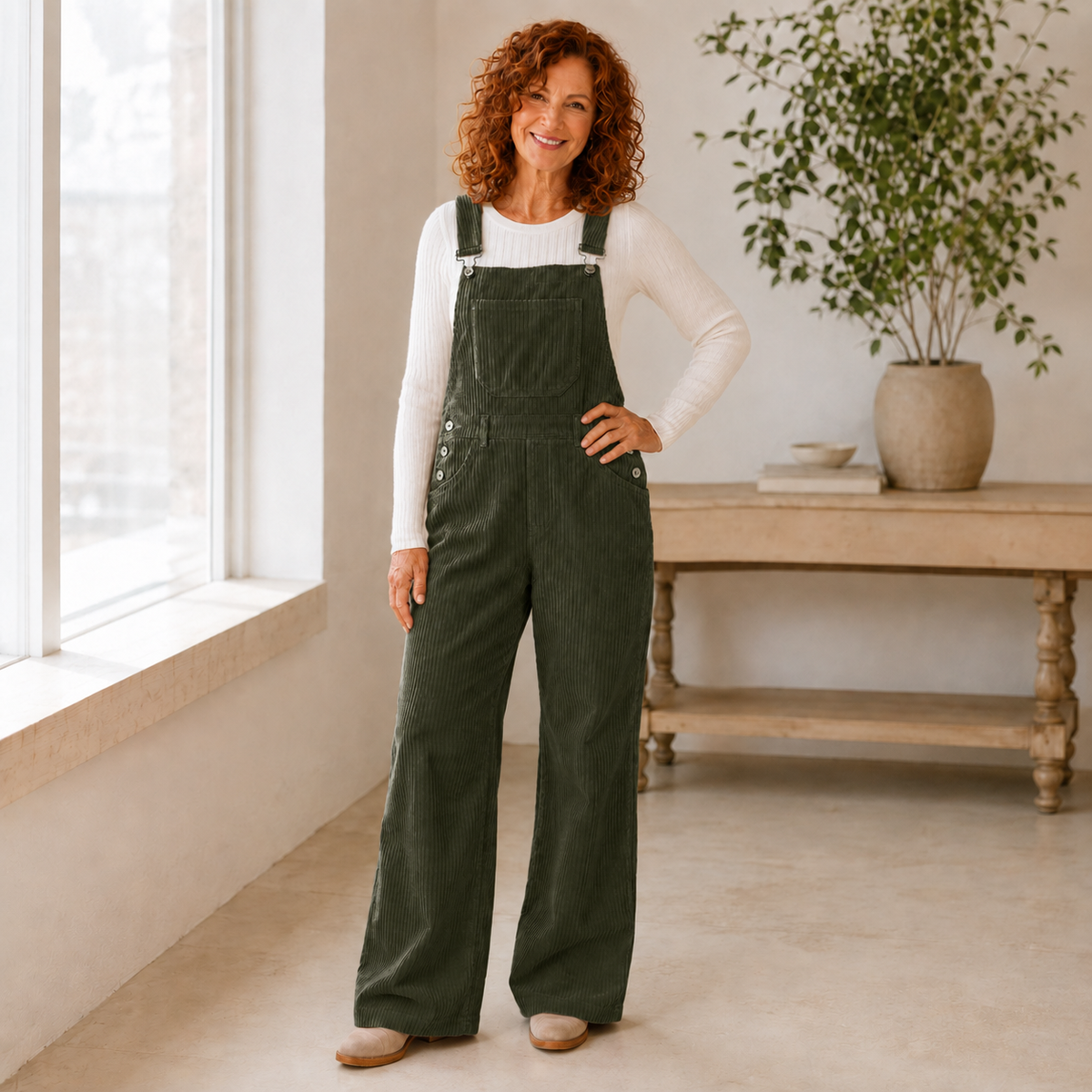 HARLOW | Corduroy Wide-Leg Overall