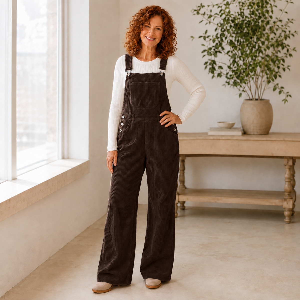 HARLOW | Corduroy Wide-Leg Overall