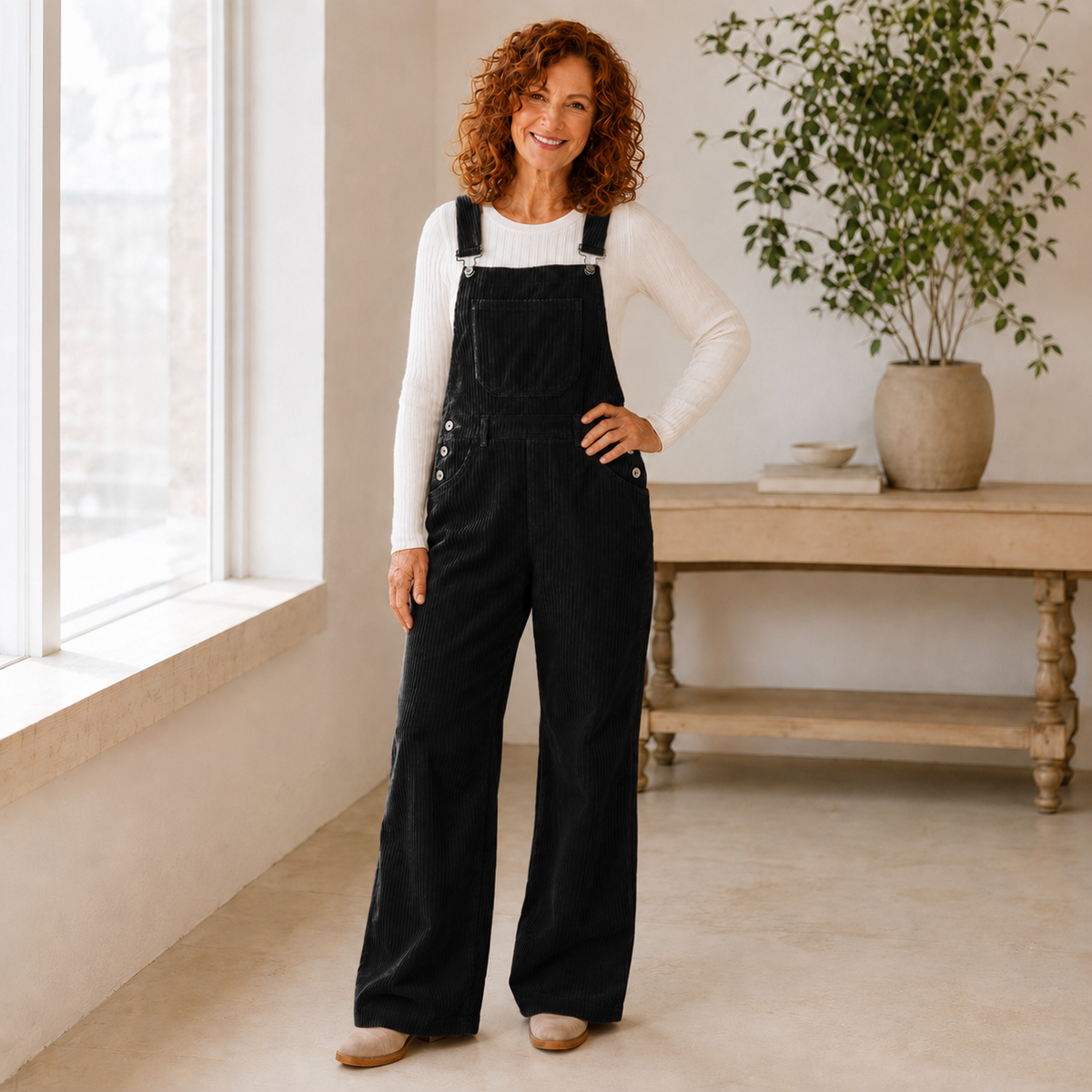 HARLOW | Corduroy Wide-Leg Overall