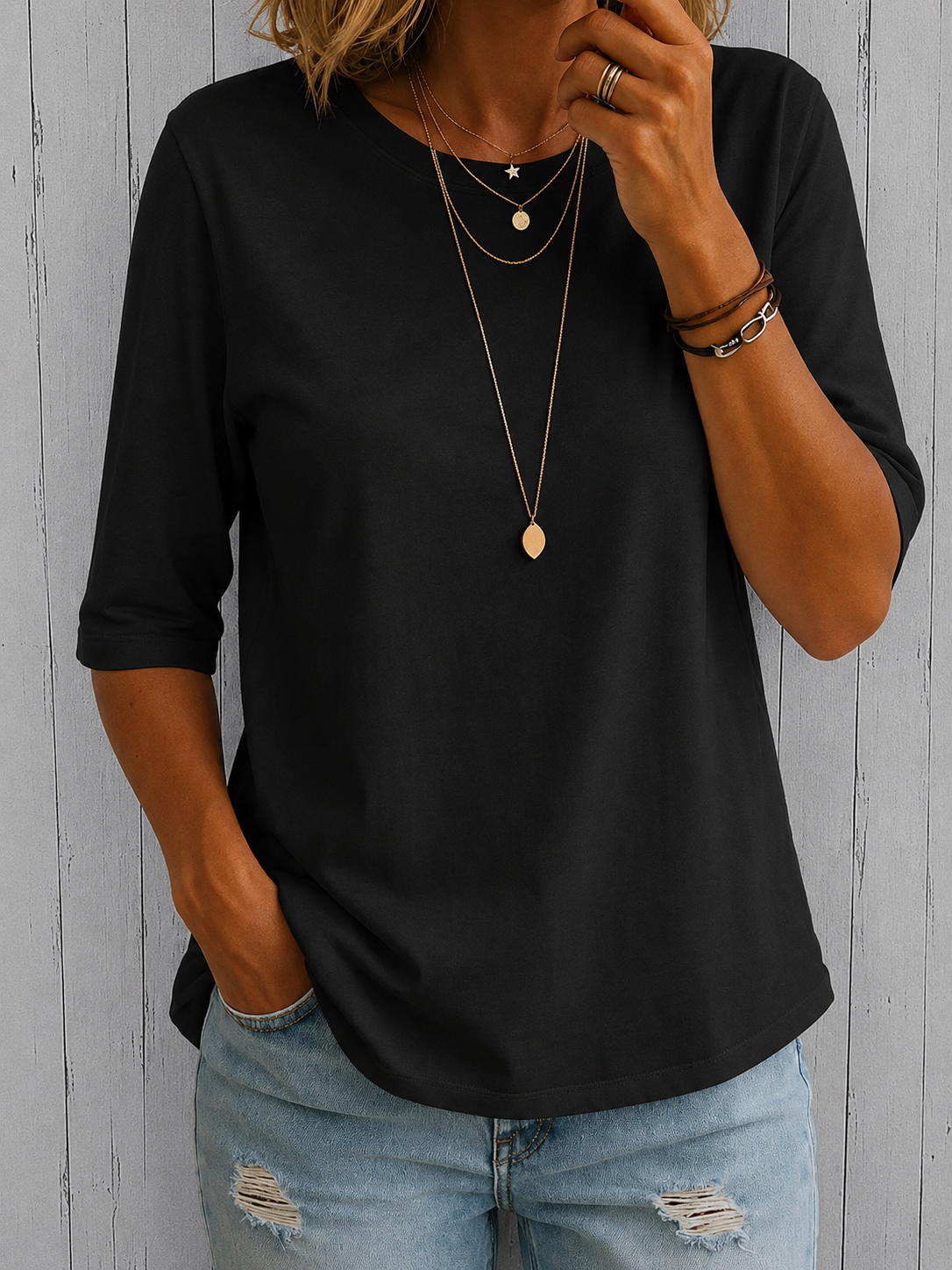 Maeve | Relaxed Everyday Half-Sleeve Tee
