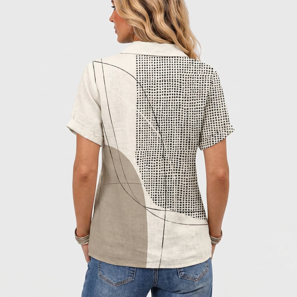 Willa printed collared shirt, Abstract print