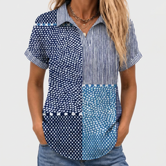Willa printed collared shirt, Patchwork print