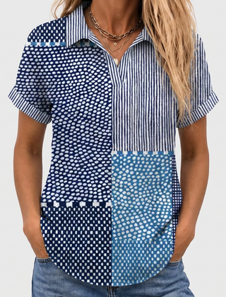 Willa printed collared shirt, Patchwork print