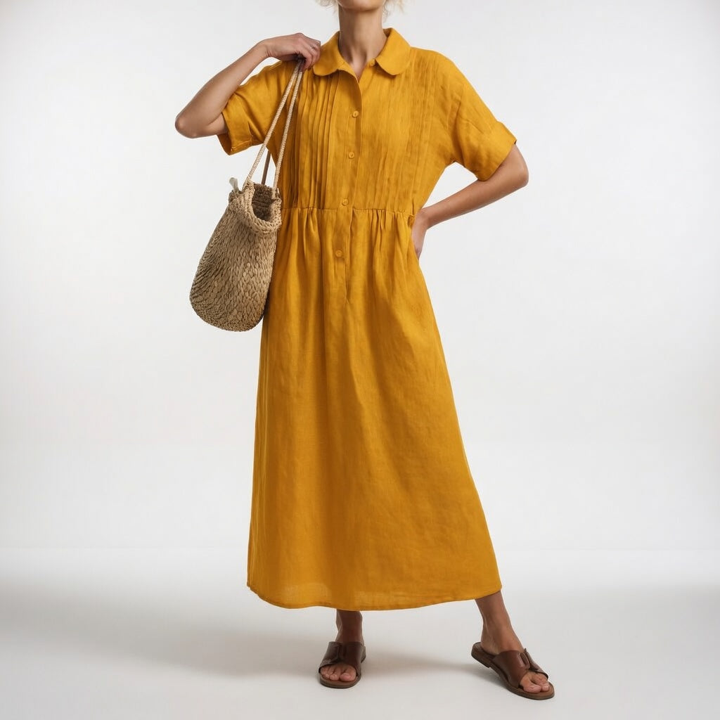 Delphine™ | Flowing Summer Shirt Dress