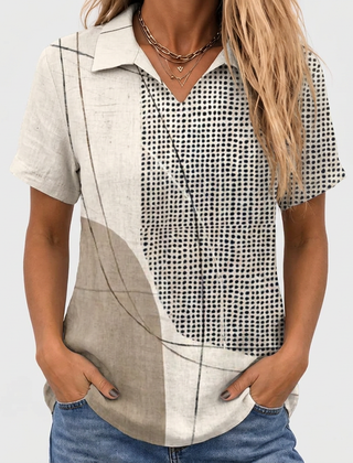 Willa printed collared shirt, Abstract print