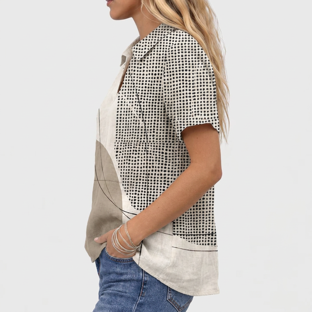 Willa printed collared shirt, Abstract print