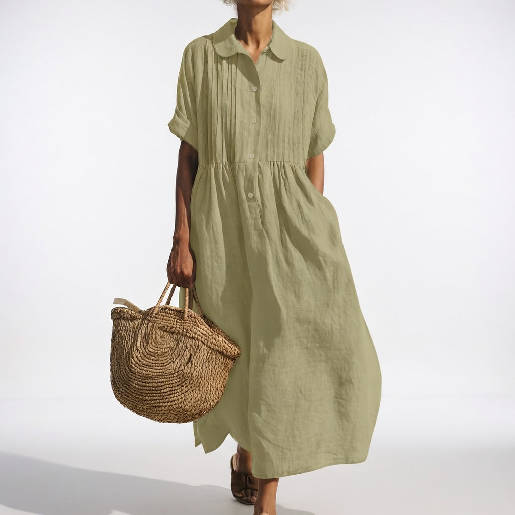 Delphine™ | Flowing Summer Shirt Dress