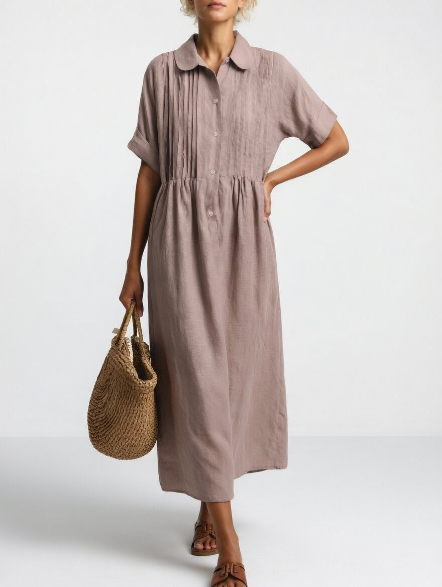 Delphine™ | Flowing Summer Shirt Dress