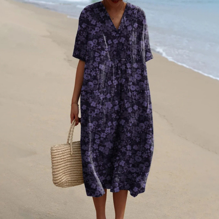 Kerralee™ | Soft Floral V-Neck Summer Dress