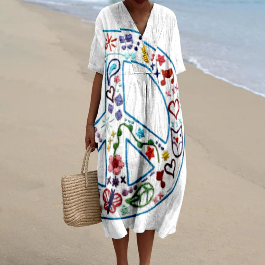 Zara-Jayne™ | Peaceful Art Midi Dress