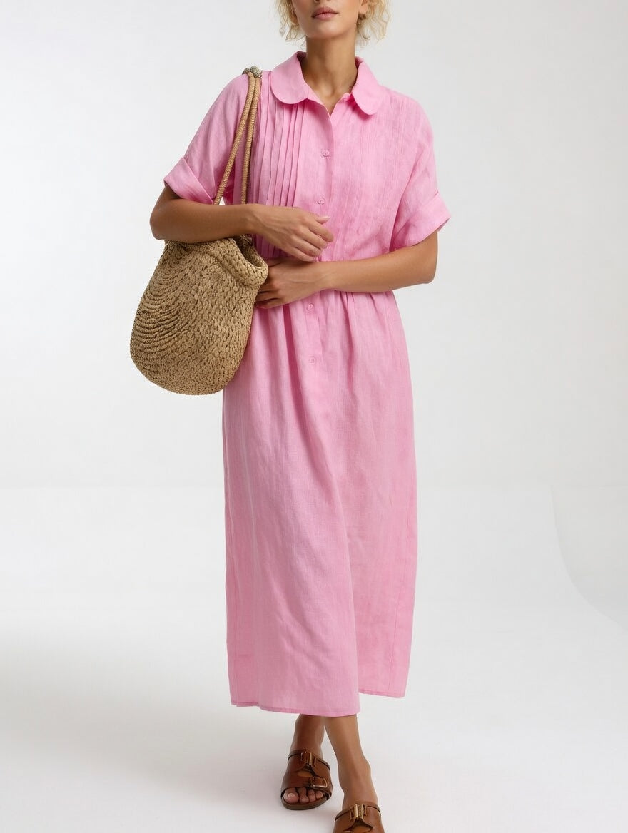 Delphine™ | Flowing Summer Shirt Dress