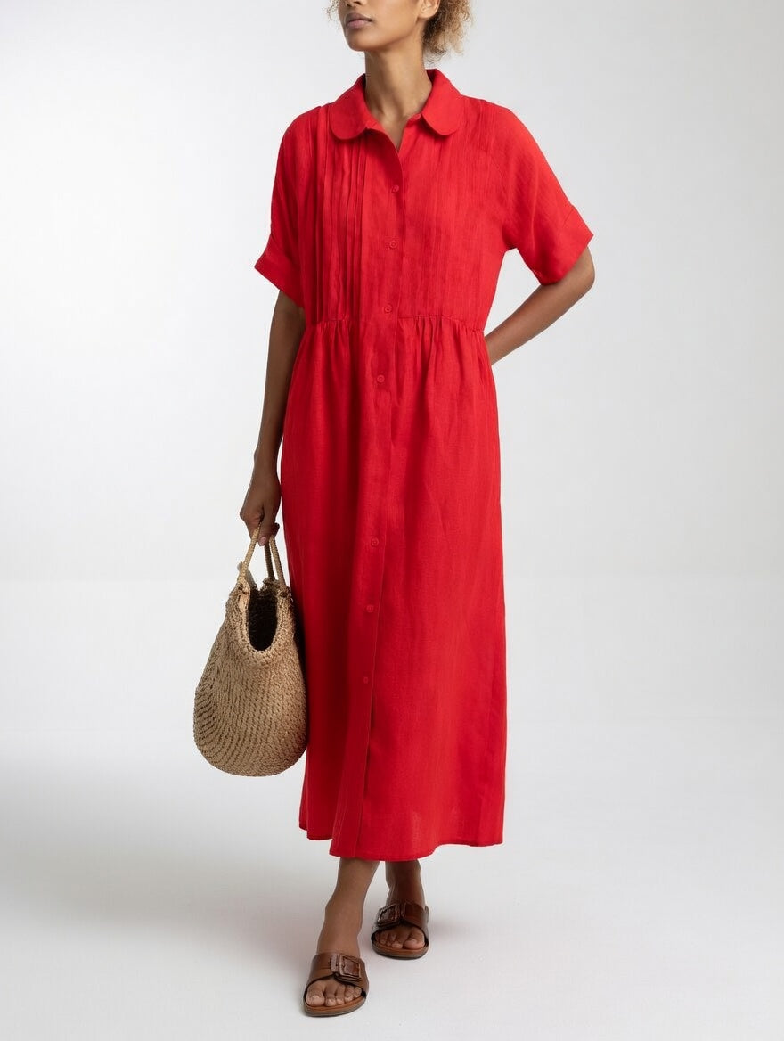 Delphine™ | Flowing Summer Shirt Dress