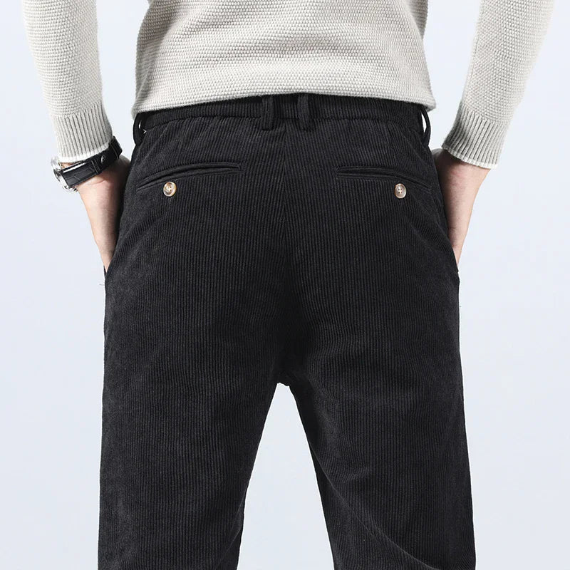 Gerard | Ribcord pantalon met bandplooi